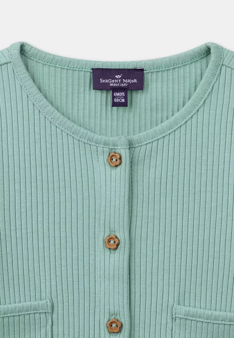 Light Turquoise Ribbed Cardigan