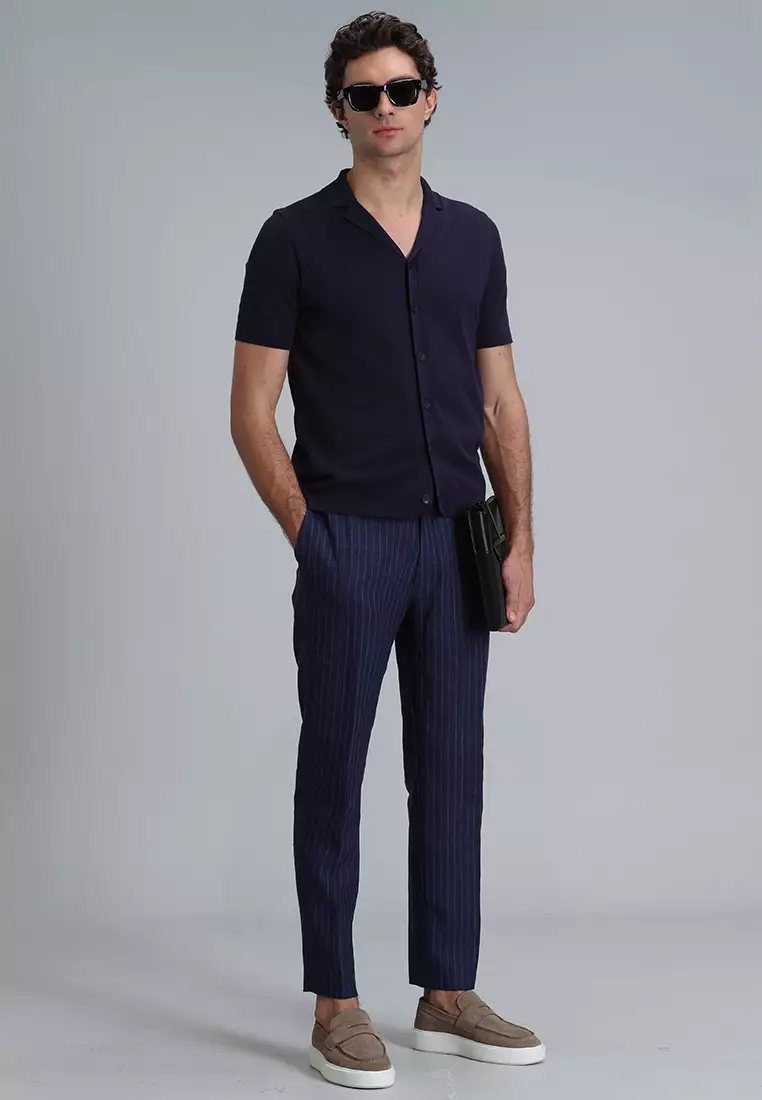 Collared Short Sleeves Knit Shirt