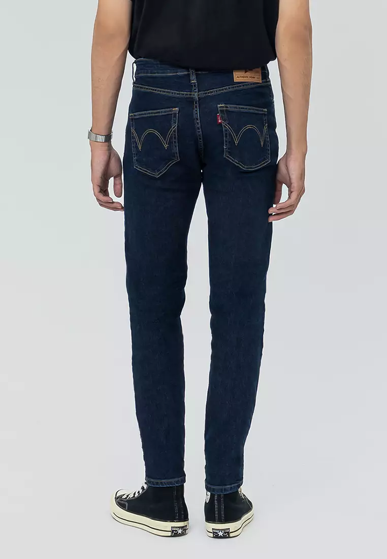 812 SLIM TAPER SLUB STRETCHED JEANS DARK BLUE - Celana Panjang Denim Pria