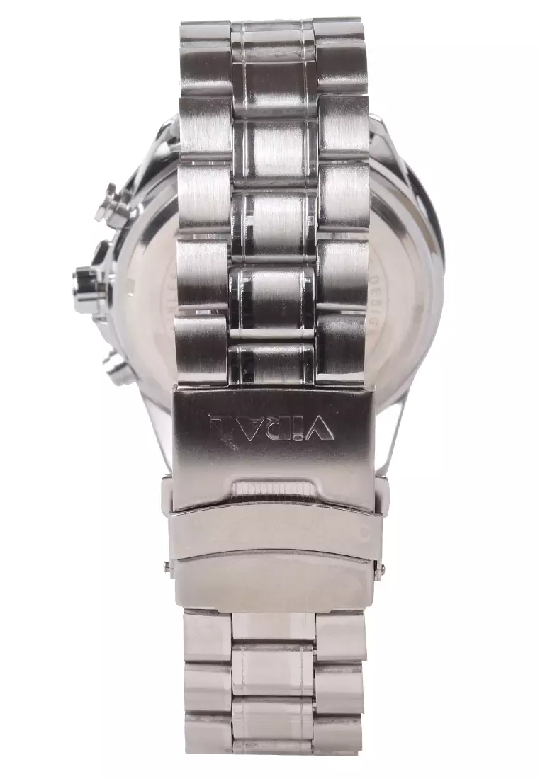 Viral Jam Tangan Analog Pria - Silver Black Zinc Alloy Case - VR006