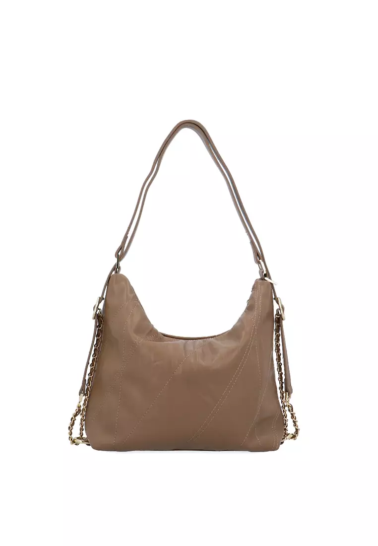 CR Camille Soft Chain Hobo - Dark Beige
