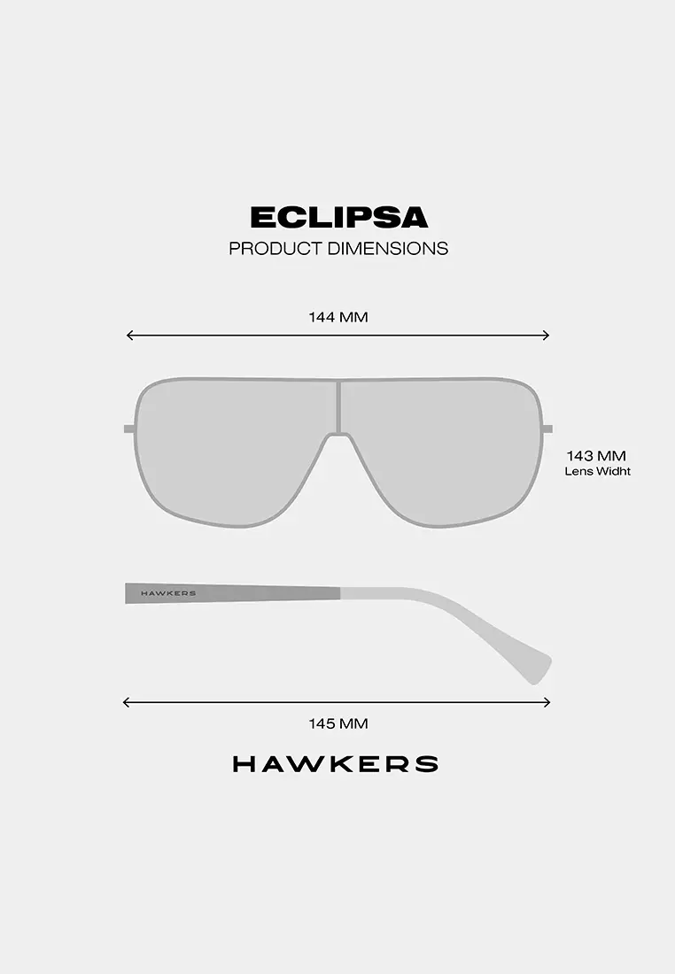 HAWKERS Black Dark Eclipsa Sunglasses For Men And Women, Unisex. Official Product Designed In Spain