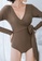 ZITIQUE brown Women's Solid Color One-piece Swimsuit - Brown E8A43US08C1920GS_5
