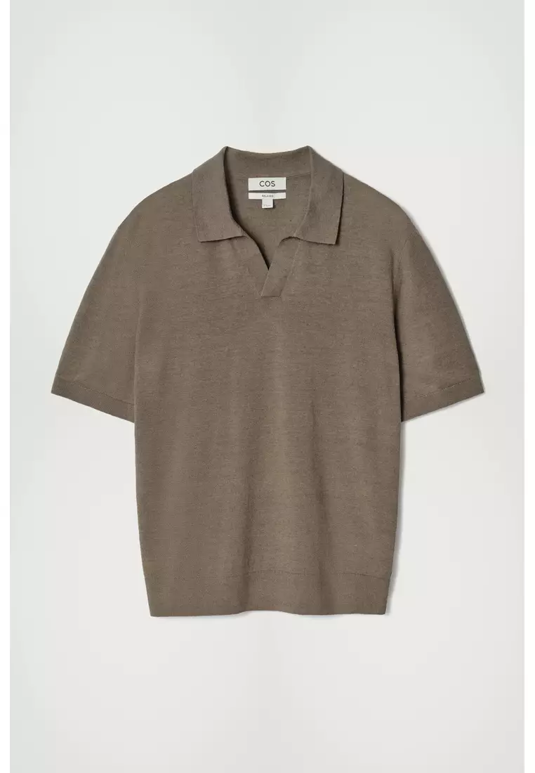KNITTED LINEN POLO SHIRT