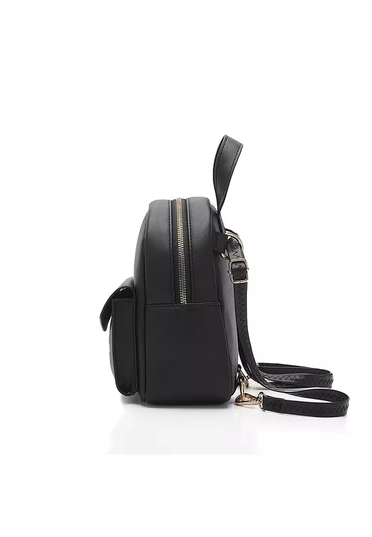 Women's 2-Way Backpack / Crossbody Bag / Sling Bag - Black