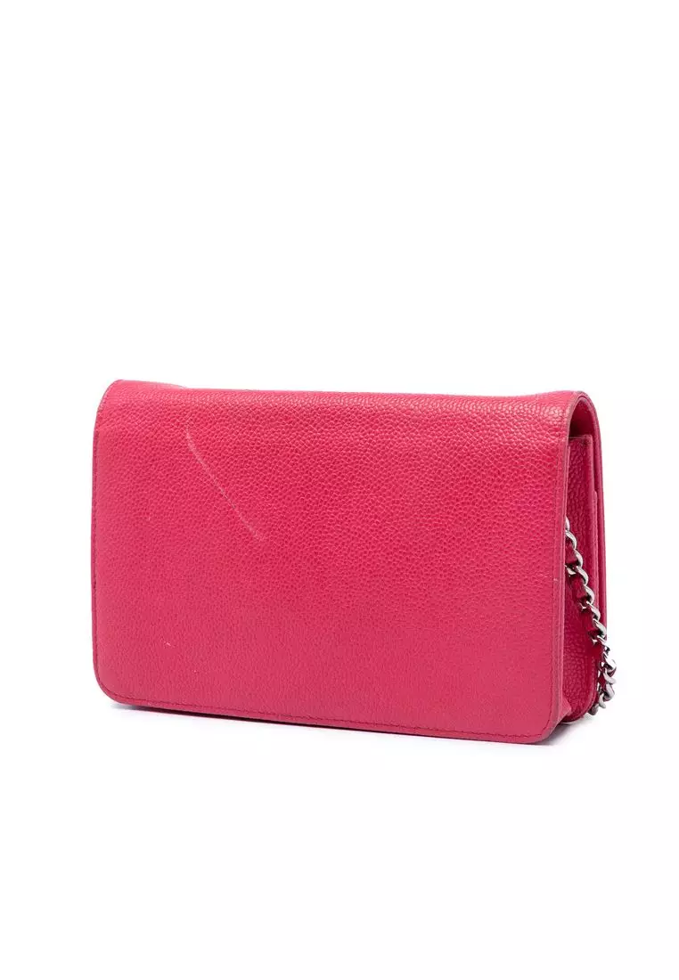 Pre-Loved Chanel Caviar Bicolor Cc Wallet On Chain