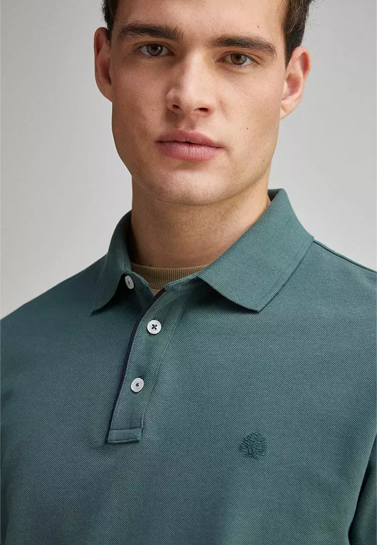 Slim Fit Contrast Piqué Polo Placket
