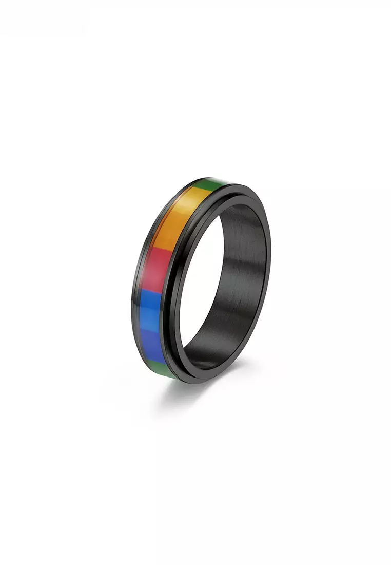Rainbow titanium ring outlet