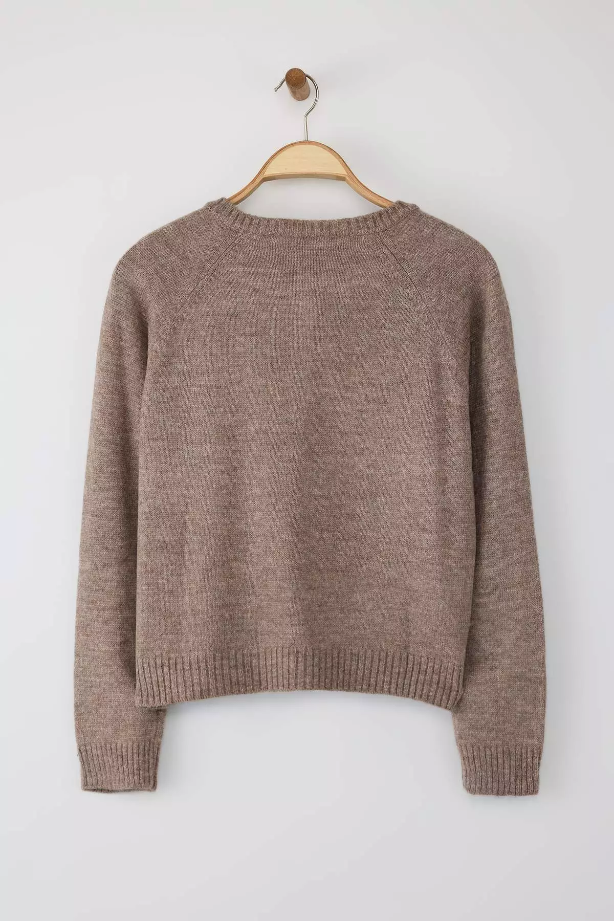 Mink Soft Textured Button Detailed Knitwear Sweater