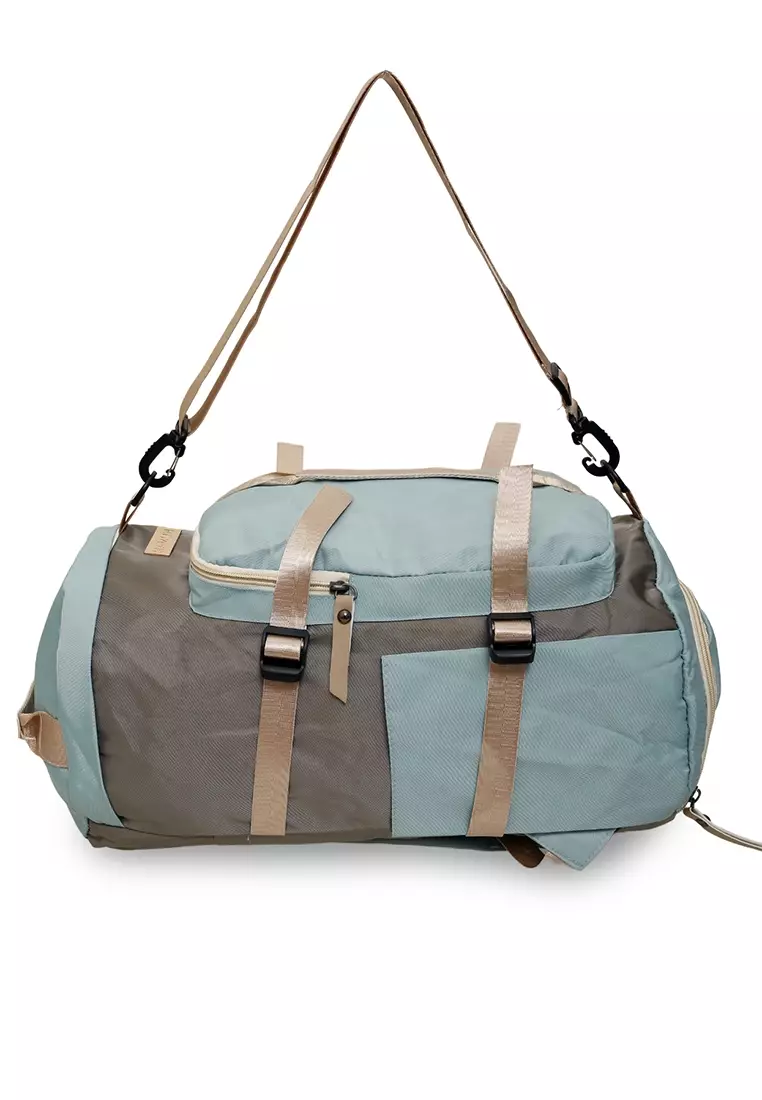 Jovin Travel Backpack Unisex with Long Strap Large Space Tas Travel Kombinasi Warna Material Nylon ORIGINAL - Green