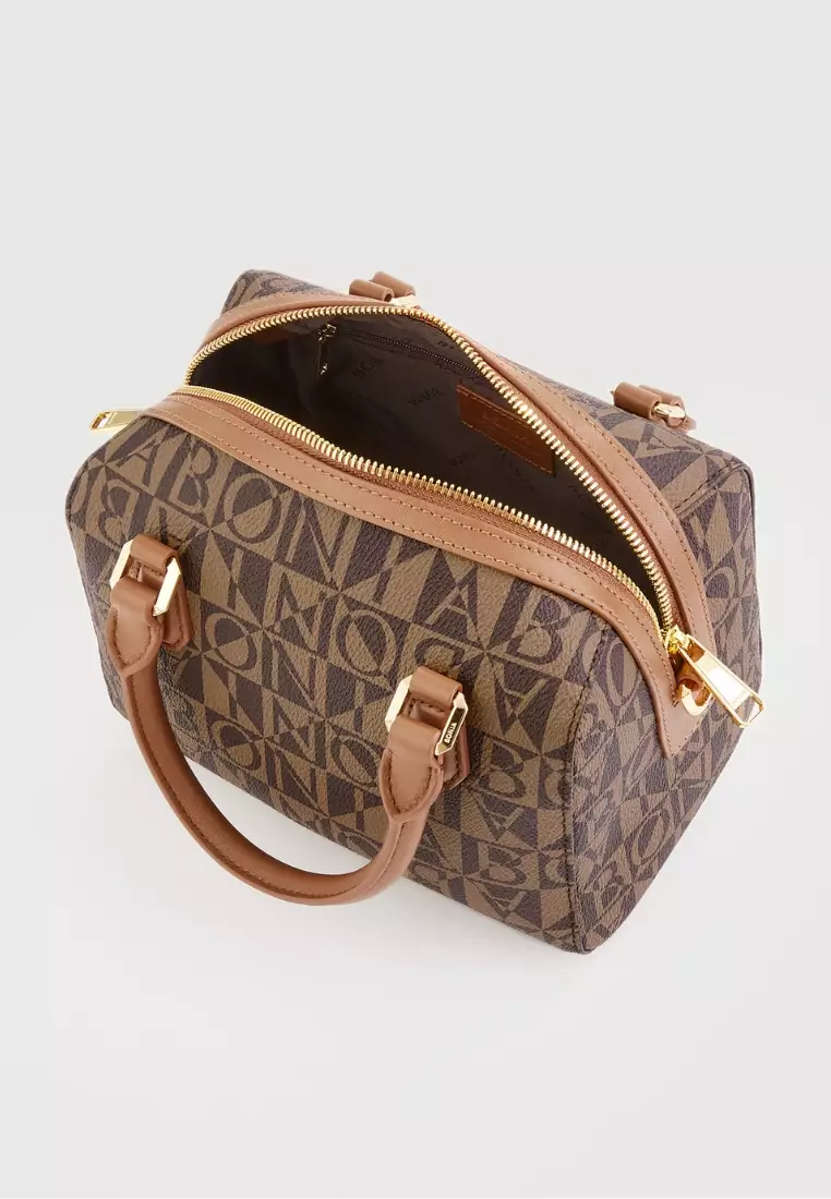 Eterna Small Monogram Satchel Bag Brown