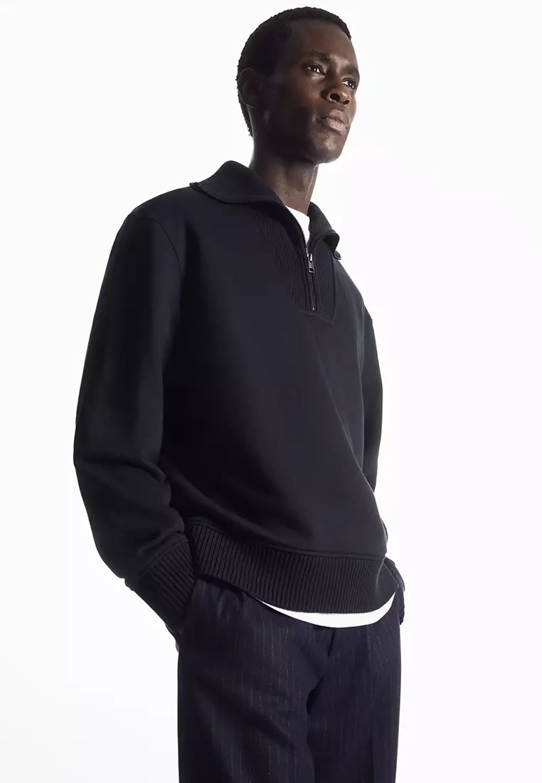 Half zip collared sweatshirt hotsell