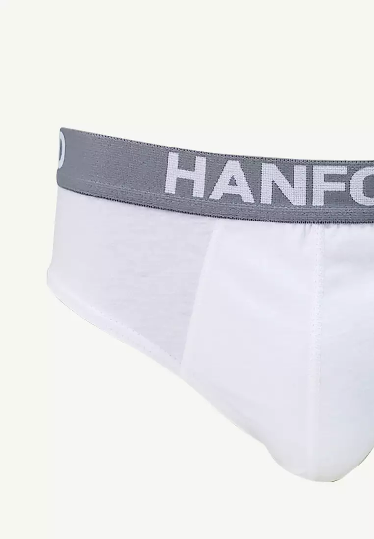 Regular Cotton Men's Briefs Ansel - White (3in1 Pack) S-4X Big Plus Size