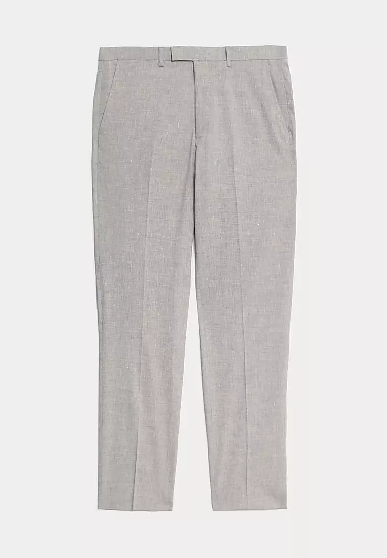 Tailored Fit Italian Linen Miracle Suit Trousers