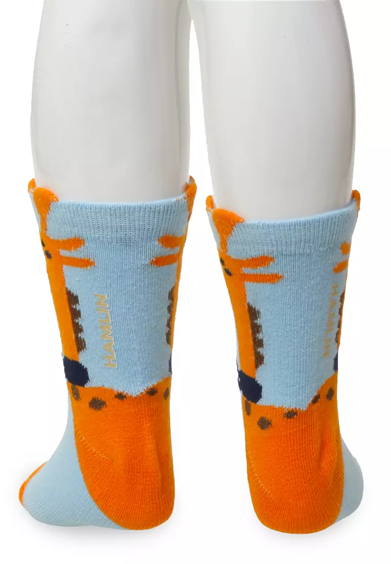 Axel Kaos Kaki Anak Pria Giraffe Motive Comportable Kid Socks Elastis Material Cotton ORIGINAL - Soft Blue
