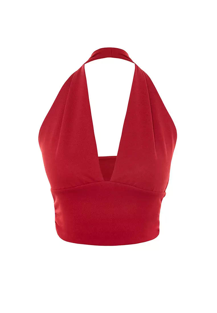 Halterneck Knitted Crop Top