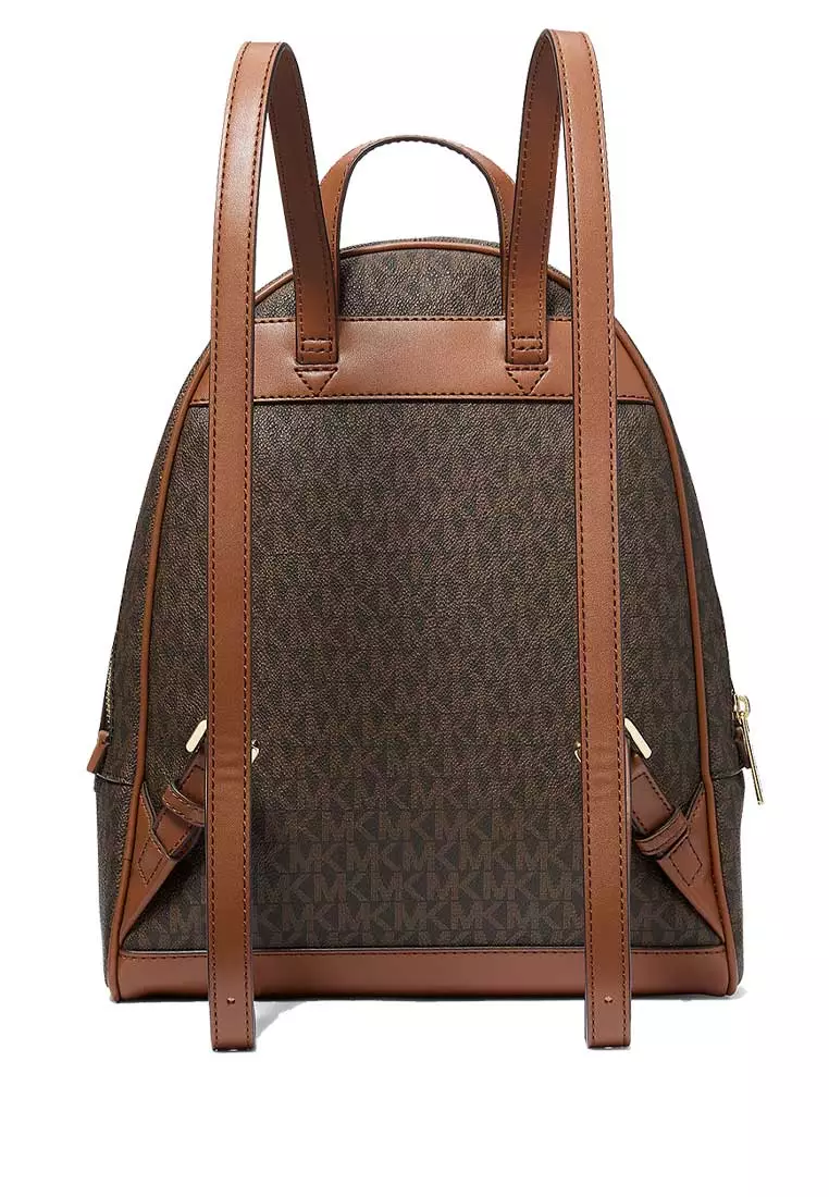 Rhea Medium Signature Logo Backpack Brown 35S5GRAB2B