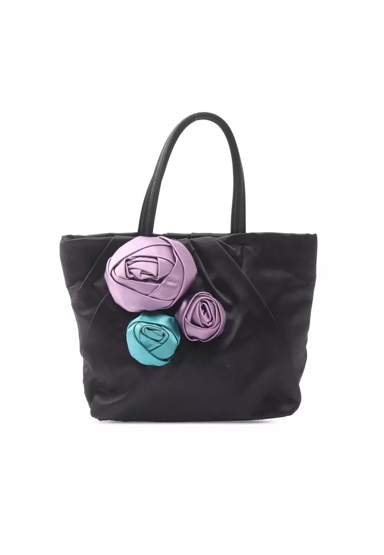 Pre-Loved Prada Satin Floral Handbag
