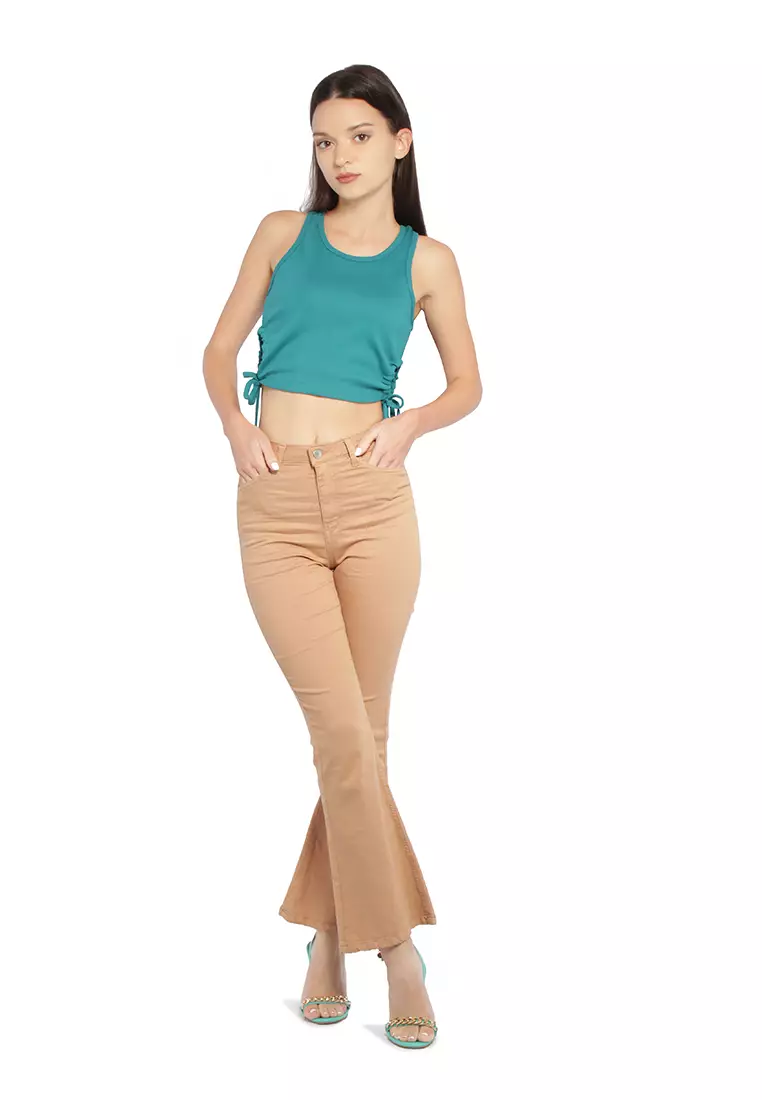 Camel Waist Flared Jeans