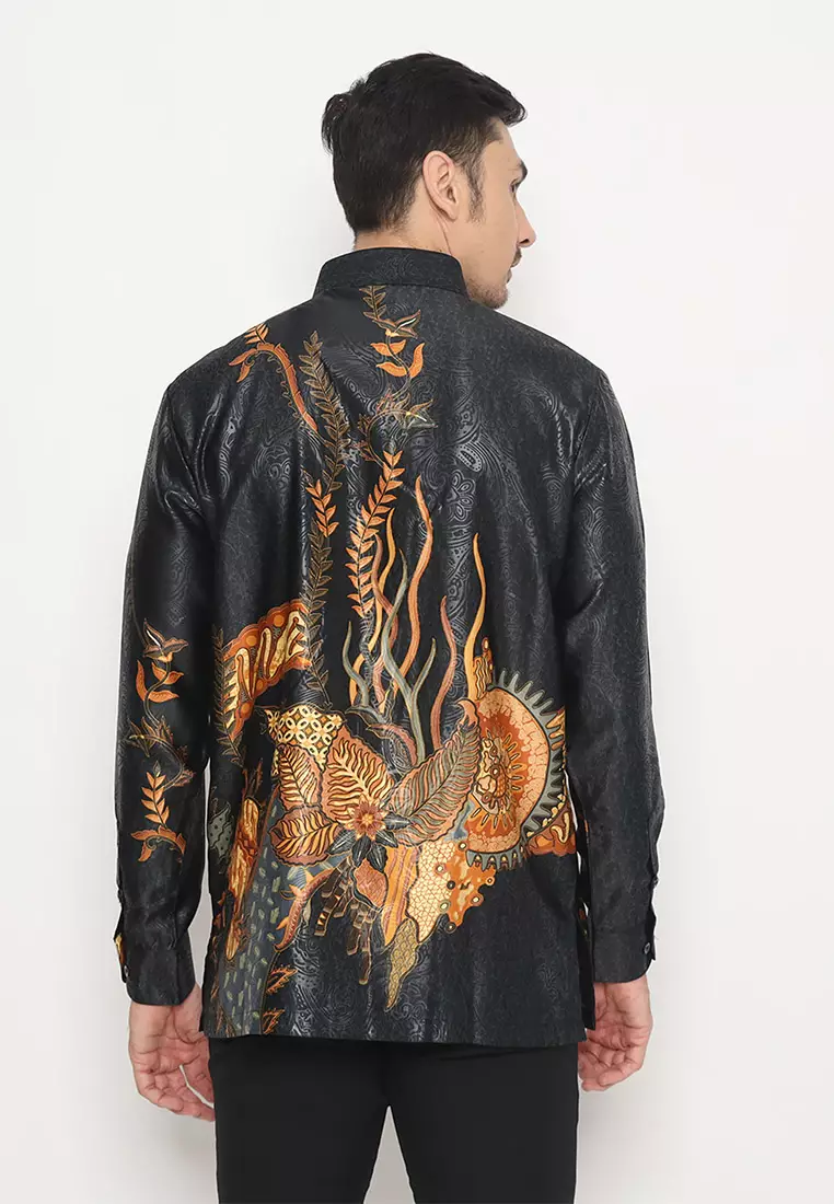 My Aksa Batik Pria Kemeja Panjang Furing Semi Sutera Omesh Ohana