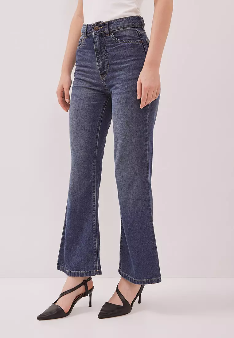 DUST Celana Baggy Bootcut Jeans Naykala Medium Blue TENCEL™ (D.39145)