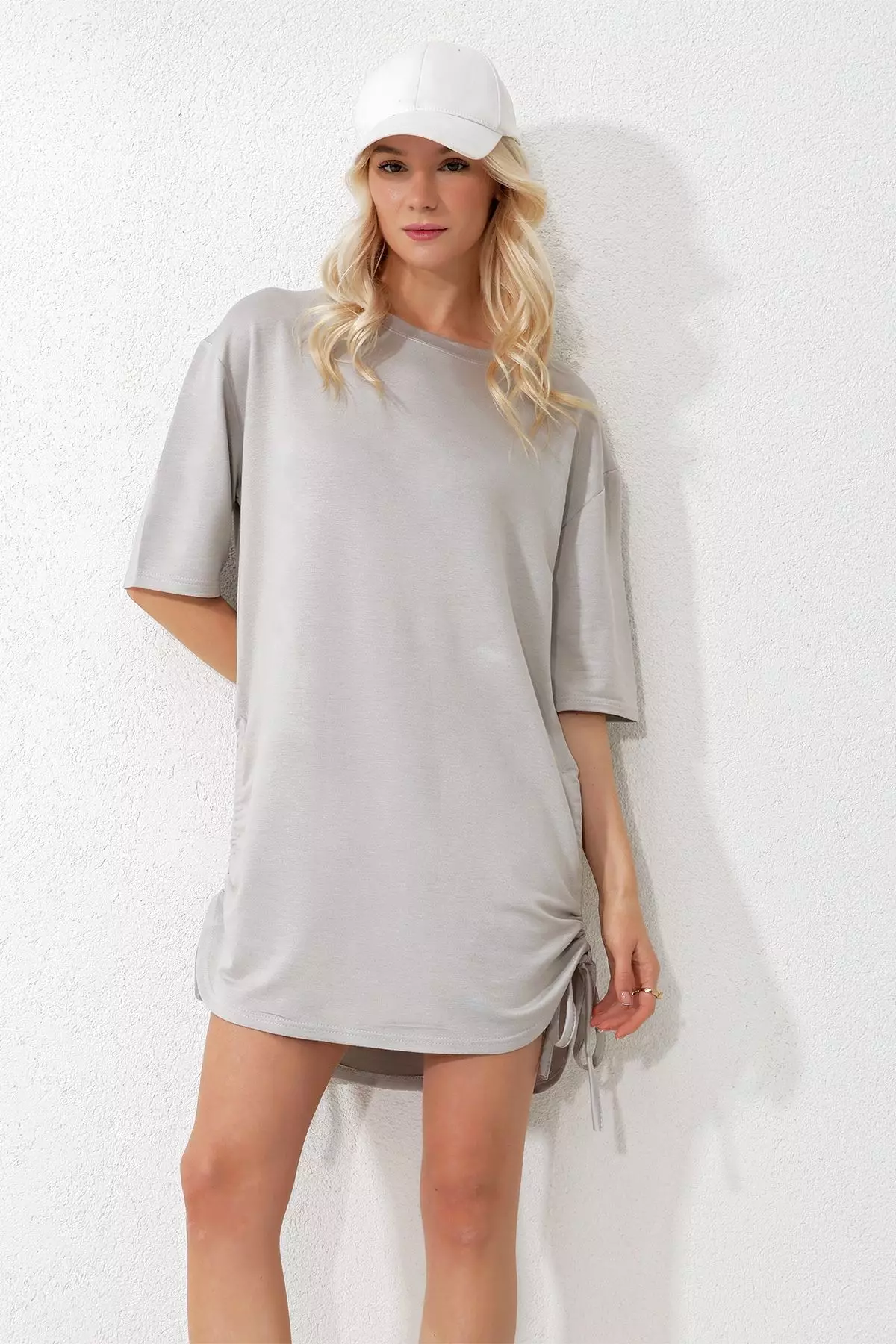 Grey Straight Midi Regular Dress