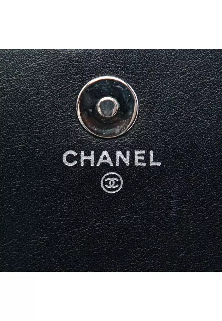 Pre-Loved Chanel Cc Patent Strass Embellished Wallet On Chain