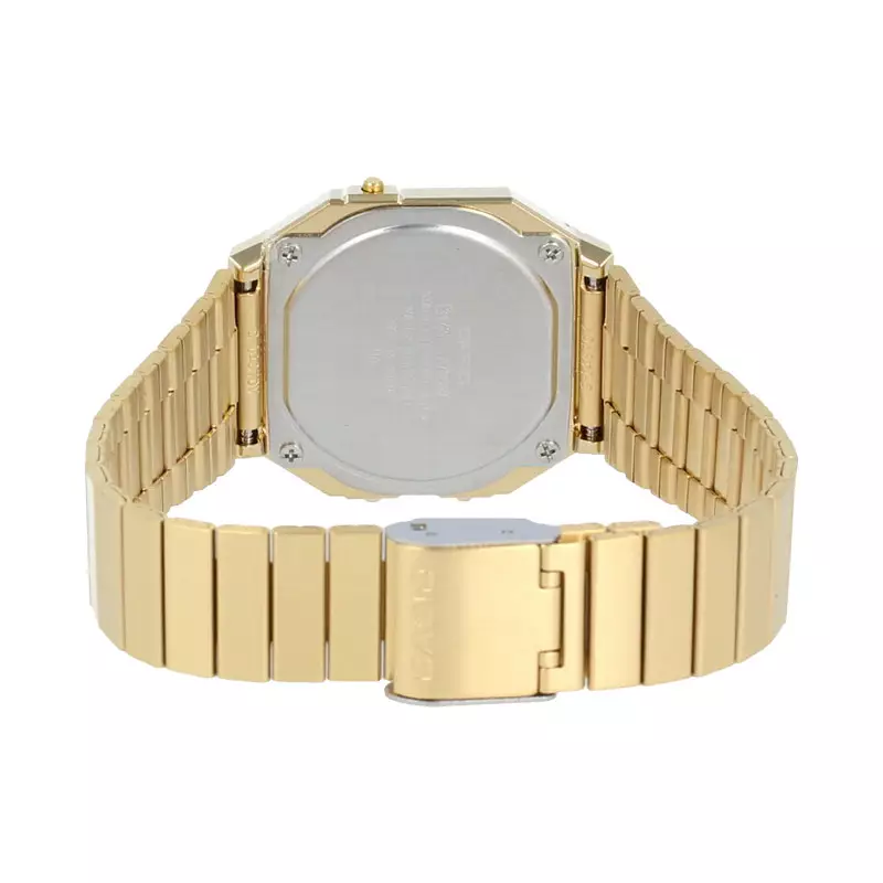 Jam Tangan Wanita Casio A700WG-9ADF Vintage Ladies Digital Dial Gold Stainless Steel Band