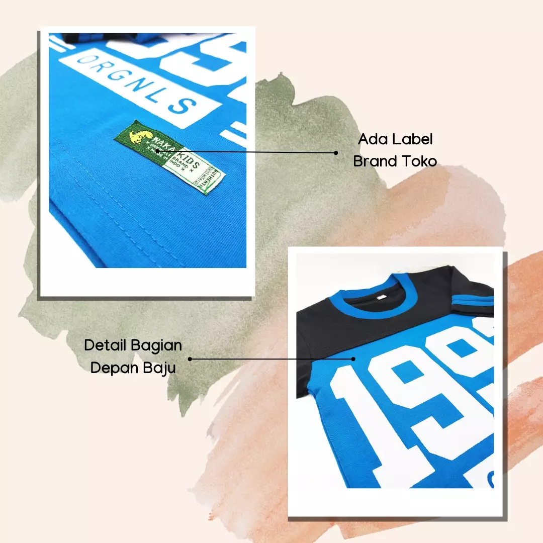 Wakakids Baju Atasan Kaos Anak Laki Laki Usia 1 Tahun Hingga 4 Tahun T-shirt Motif 1992 Original 3940 Merah