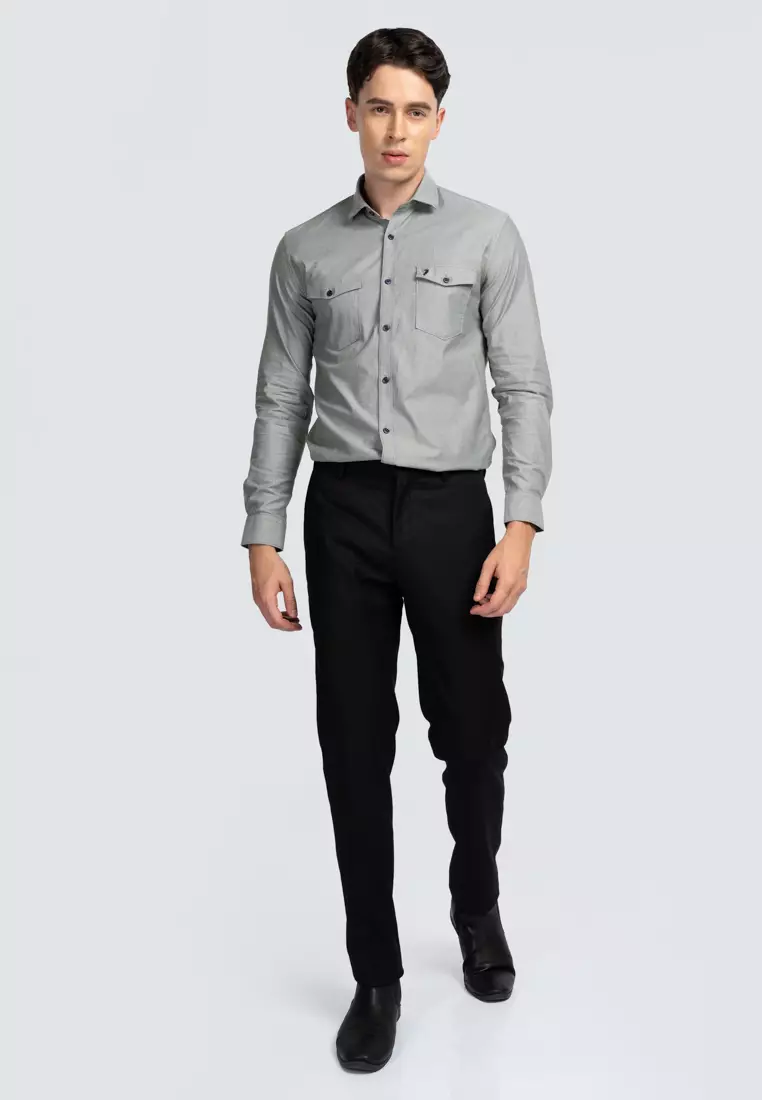 Polo Haus - Men’s Tetoron Rayon Regular Fit Flat Front Slack