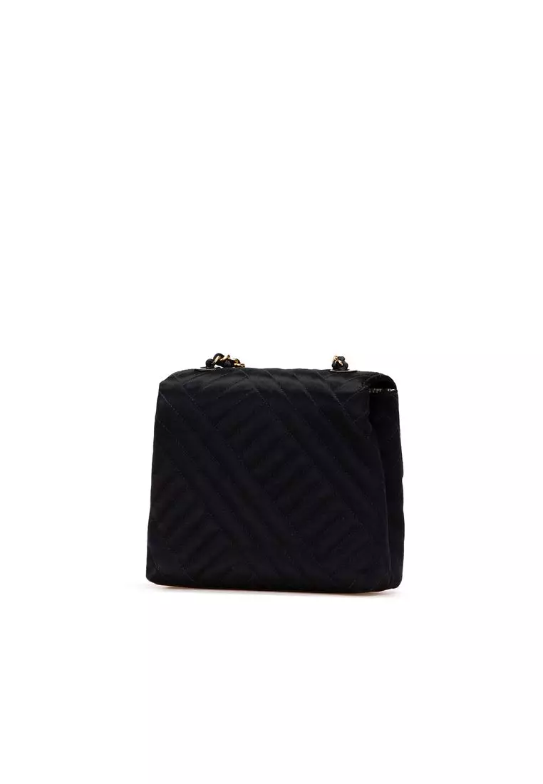 Pre-Loved Chanel Mini Square Diagonal Quilted Satin Single Flap