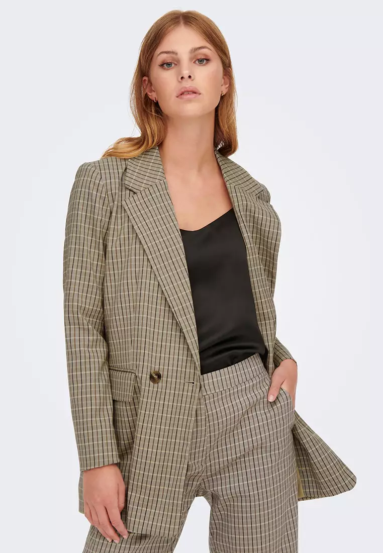 Buy ONLY Long Sleeves Check Blazer 2024 Online ZALORA Singapore
