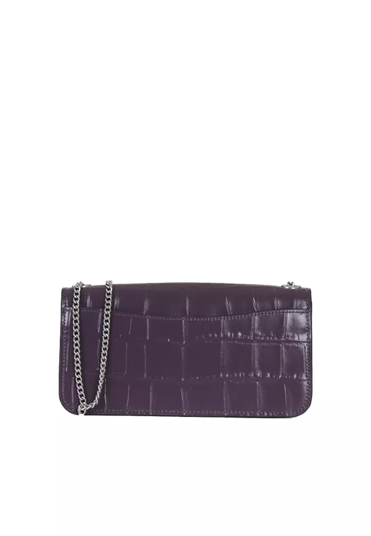 Coach Morgan Crossbody Bag Crocodile Embossed In Amethyst CN380