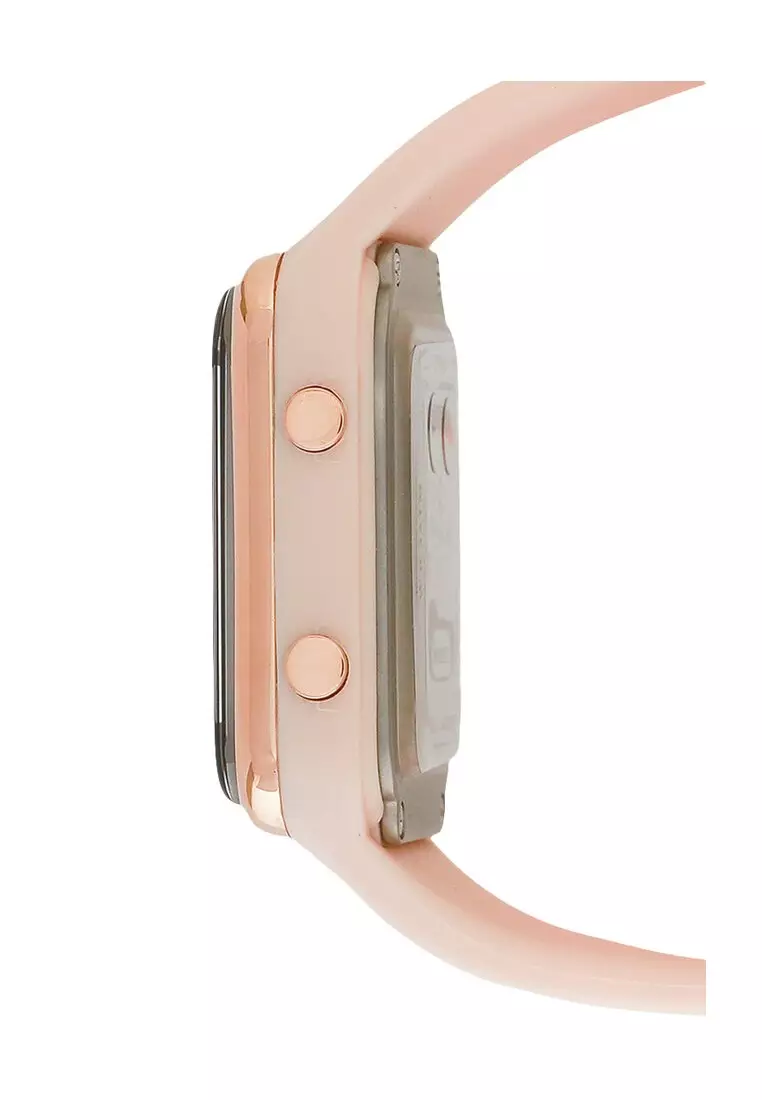 Alexandre Christie Jam Tangan Wanita - Light Pink Rosegold Black - Rubber - 9361 LHRRGBALK
