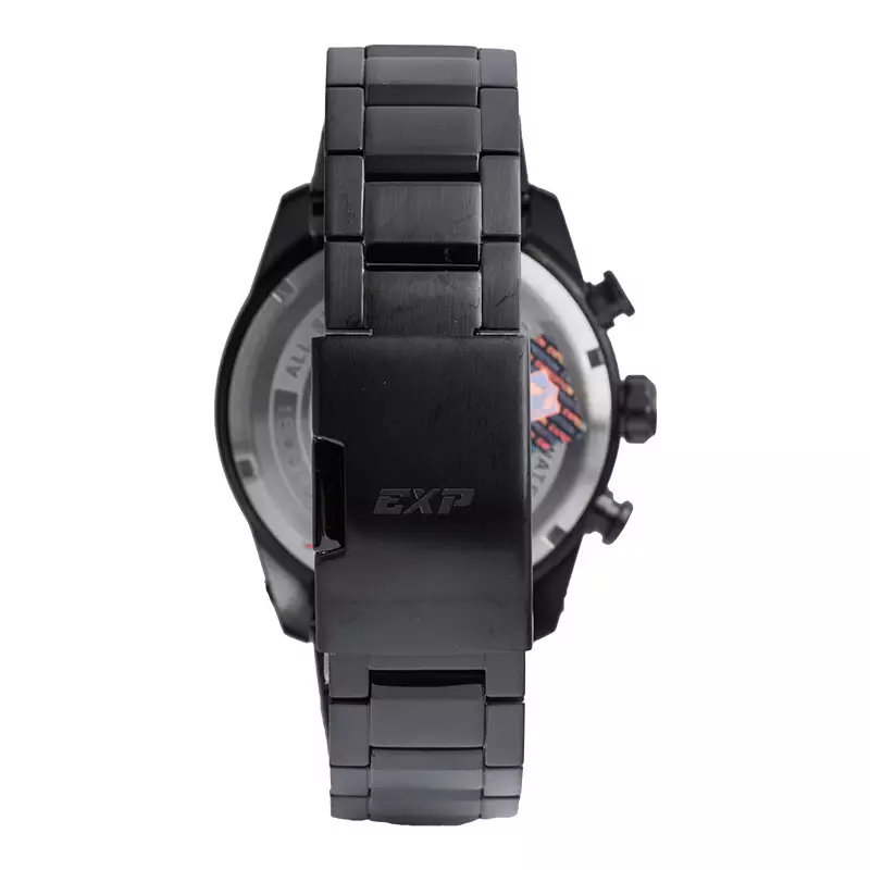 Jam Tangan Pria Expedition Modern Classic E 6828 MF BUBBU Black Dial Black Stainless Steel Strap