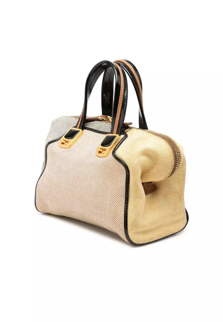Pre-Loved Fendi Mini Canvas Colorblock Chameleon Satchel