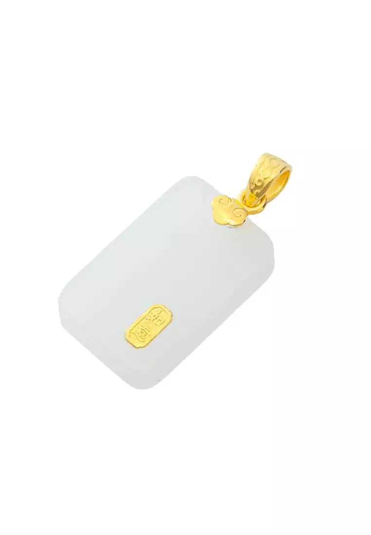 LITZ 999 (24K) Gold and Jade Pendant P184