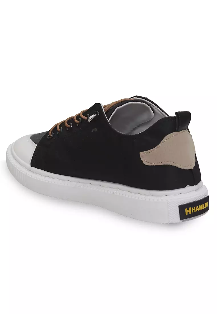 Anando Sepatu Sneakers Pria Motif Gambar Casual Shoes Stylish Design Material Leather ORIGINAL - Black