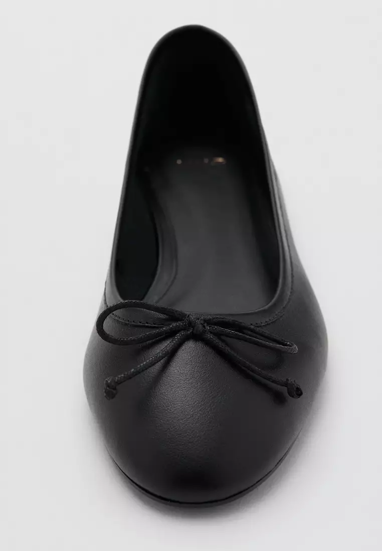 Leather Ballet Flats with Bow