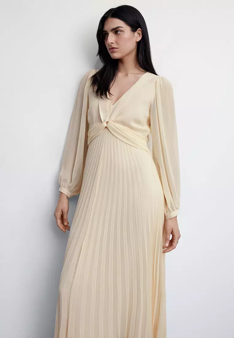 Buy Mango Pleated Detail Dress 2024 Online | ZALORA Philippines