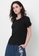 NE Double S black NE Double S V Neckline, Back Neckline Trim with Lace Short sleeve with Twist Knotted Tee E4D3CAA0AFF910GS_2