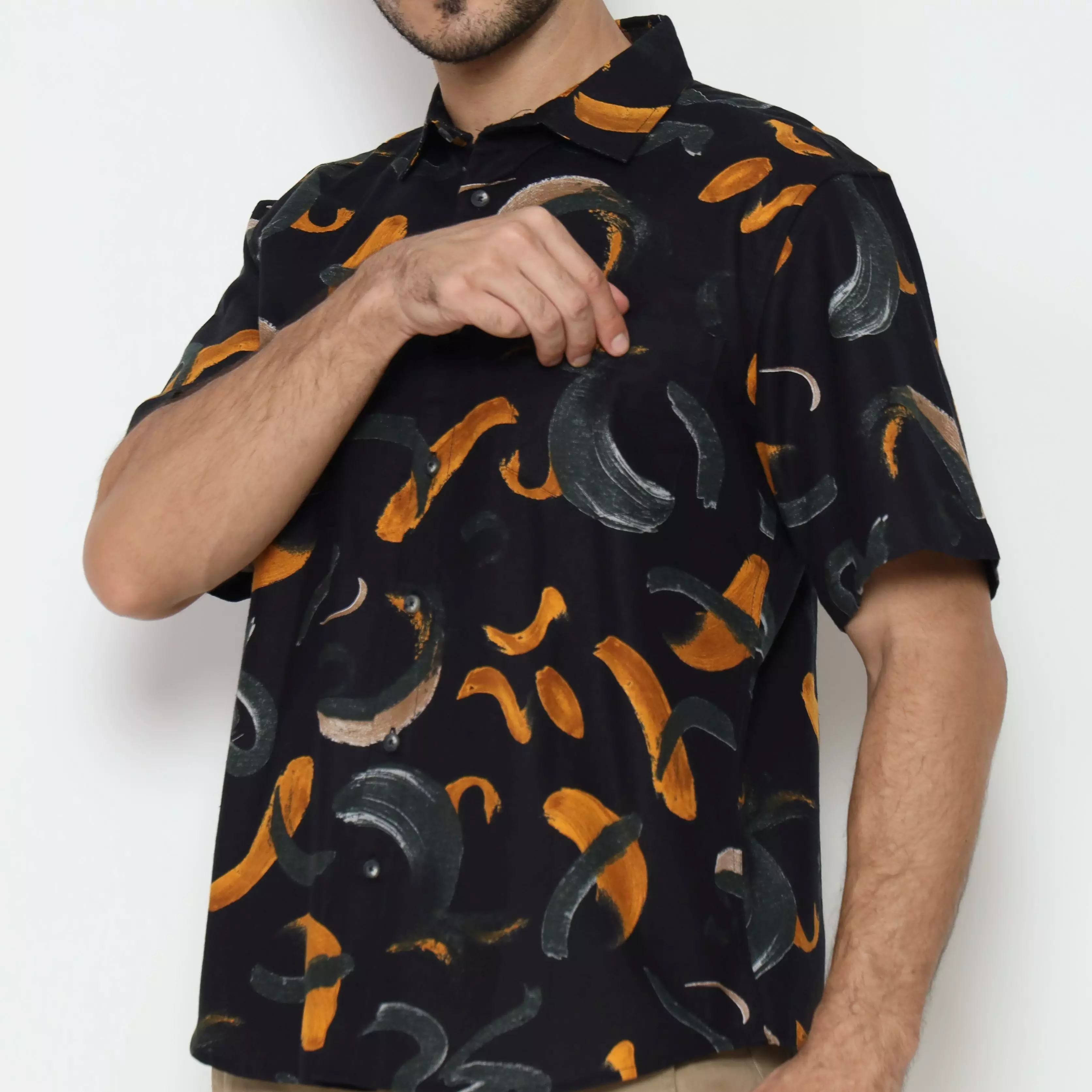 AMK Kemeja Pria Lengan Pendek SHP Cano S/S Black