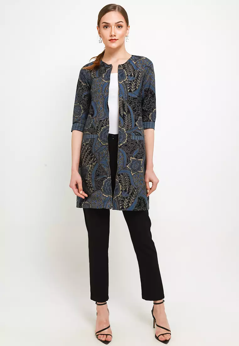 Outer Cardigan Muslim Atasan Batik Wanita Zaveta Lengan Panjang