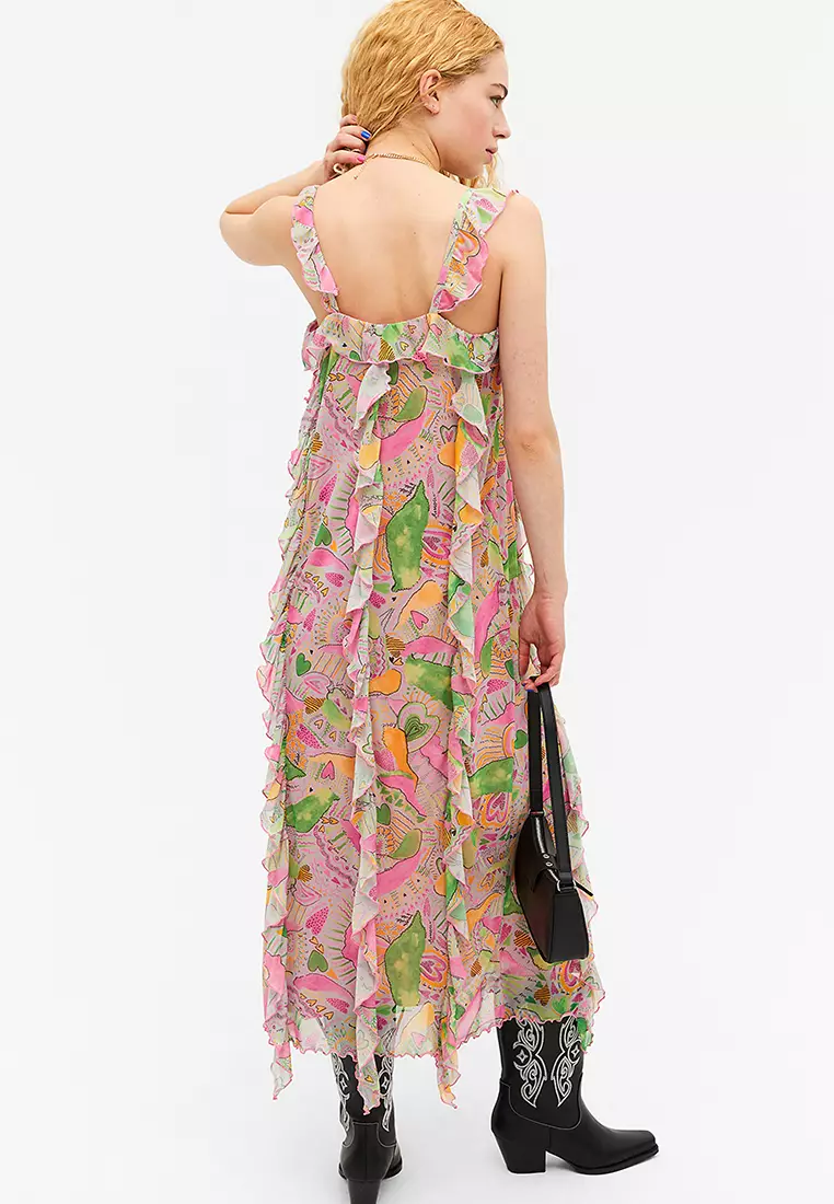 v neck maxi