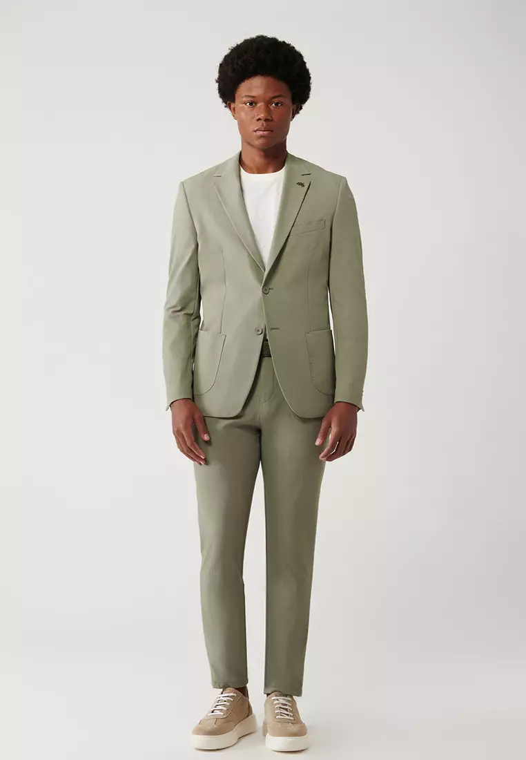 Men's Light Khaki Slit Unlined Way Stretch Lightweight Jacket A41Y4003