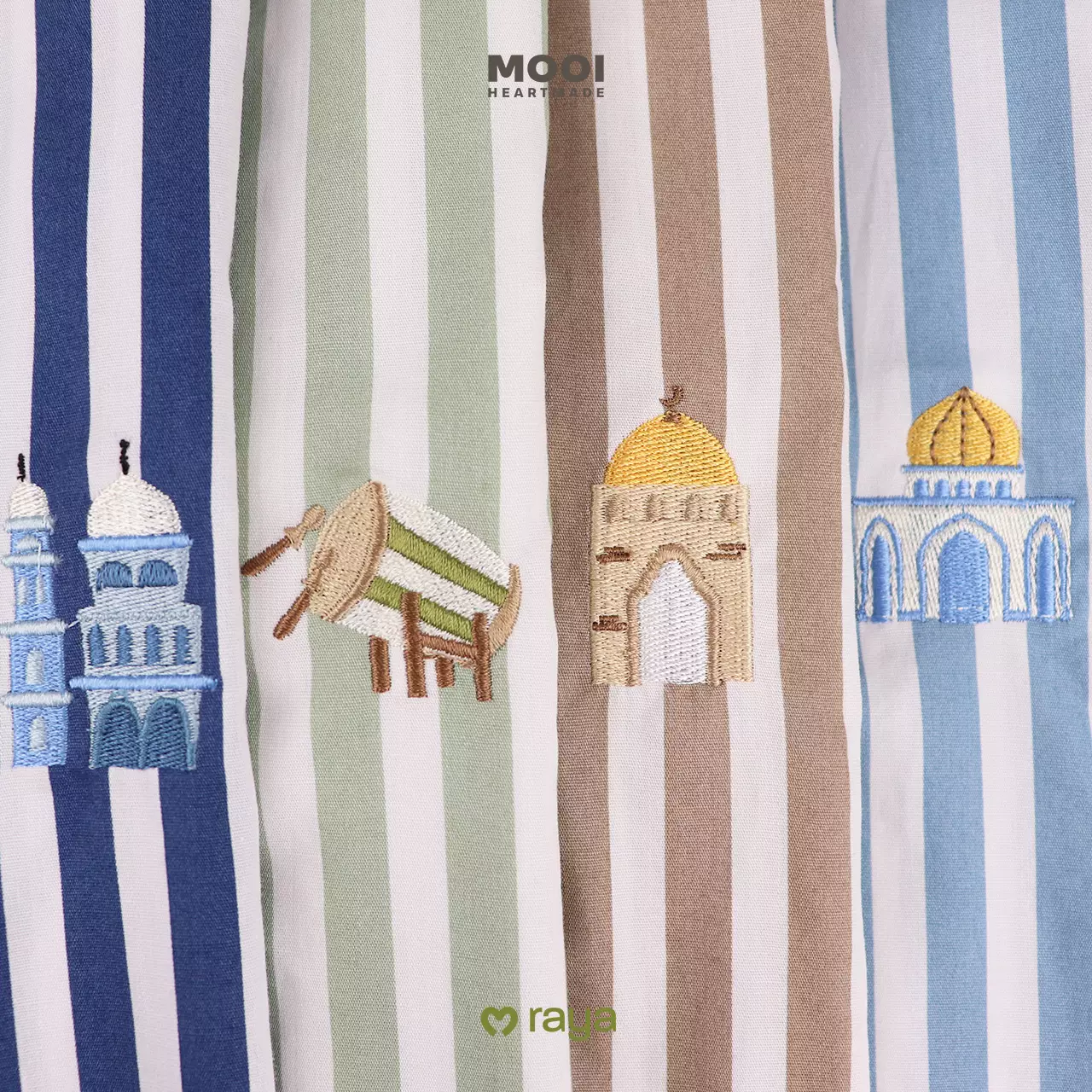 Mooi Rafka Striped Koko Set Setelan Koko Anak - Dusty Blue