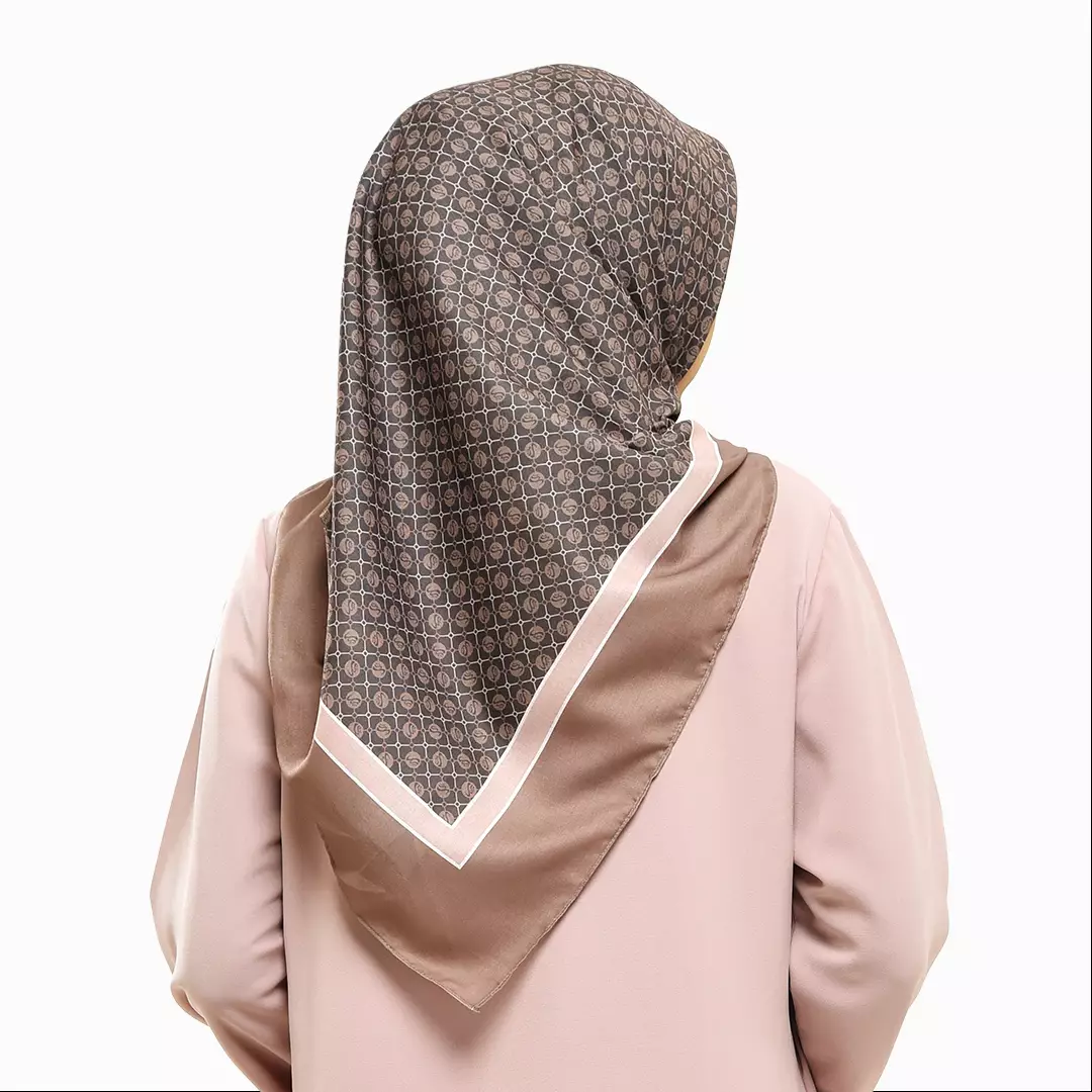 Rabbani - Kerudung Segi Empat Muslim Wanita Tetra Halika AL - Mineral Brown