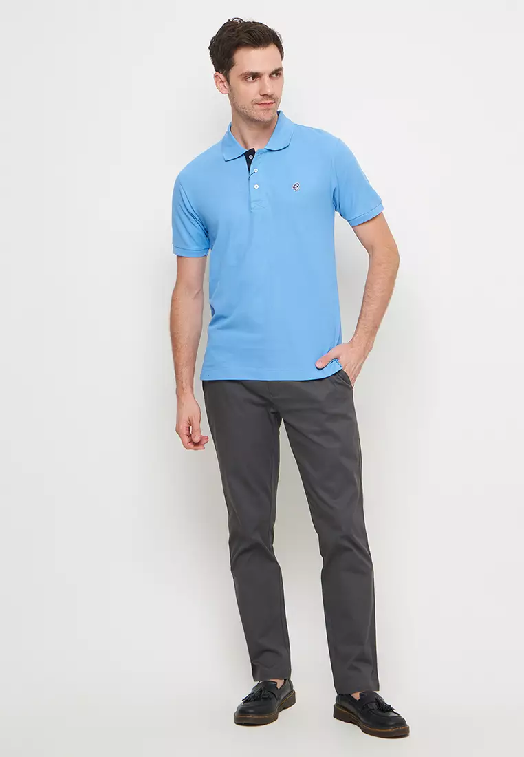Byford Men Polo Shirt Blue -WBYPS02SSBLU