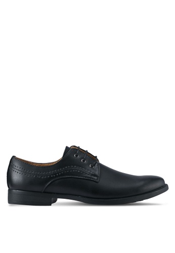 UniqTee black Dress Shoes With Perforated Detail UN097SH0SYSFMY_1