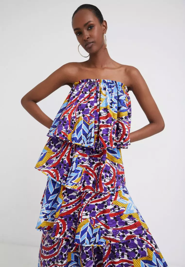 Buy Desigual Desigual x Stella Jean: Tiered Batik Dress 2024 Online ...